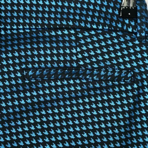 Old Navy Pixie Ankle Pants Black Blue Foil Houndstooth Stretch 4 - Picture 12 of 12